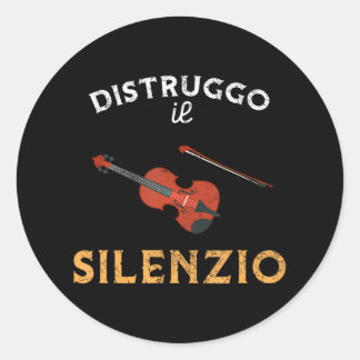 Sticker Rond Détruisez le jeu de violon silencieux