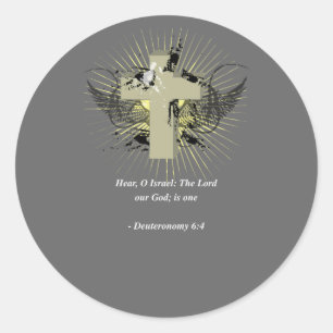 Sticker Rond DEUTERONOMIE 6-4 Verse biblique