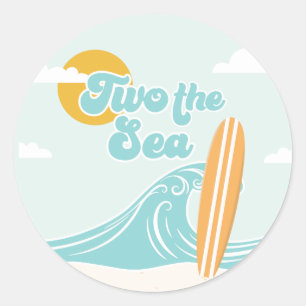 Sticker Rond Deux à la mer pour un 2ème anniversaire