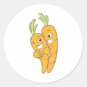 Sticker Rond Deux amateurs de carottes douces
