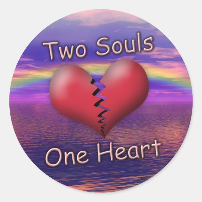 Sticker Rond Deux âmes un coeur (Devant)