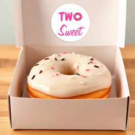 Sticker Rond Deux beignets sucrés 2e anniversaire