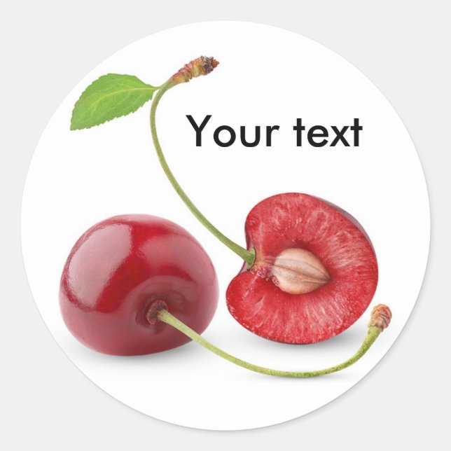 Sticker Rond Deux cerises douces (Devant)
