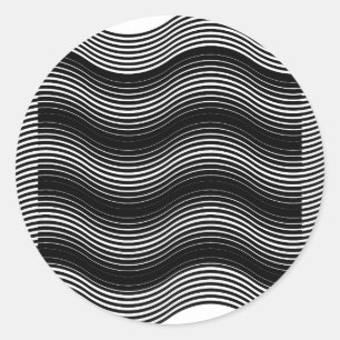 Sticker Rond Deux couches composées de courbes avec incrustatio