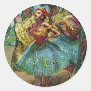 Sticker Rond Deux danseurs d'Edgar Degas, Ballet Art Vintage