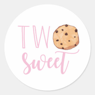 Sticker Rond Deux Douceurs Lait et Cookies Fête d'anniversaire 
