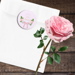 Sticker Rond Deux Fancy Bow Floral Anniversaire