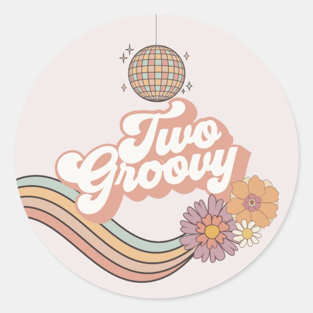 Sticker Rond Deux fête Super de 2ème anniversaire (Devant)