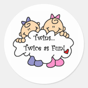 Sticker Rond Deux fois plus amusant