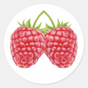 Sticker Rond Deux framboises