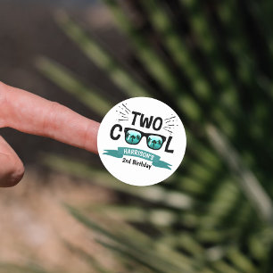Sticker Rond Deux garçons Cool 2e anniversaire