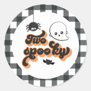Sticker Rond Deux Halloween Éffrayant 2e anniversaire