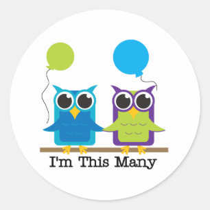 Sticker Rond Deux hiboux Je suis autant