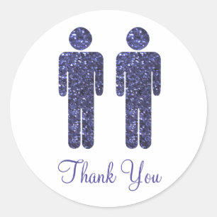 Sticker Rond Deux hommes Parties scintillant