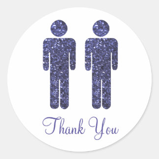 Sticker Rond Deux hommes Parties scintillant