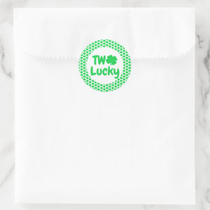 Sticker Rond Deux Lucky St Patrick's Day 2e anniversaire