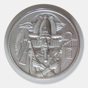 Sticker Rond Deux Osiris Argent Arrondi Avant Classique Arrondi