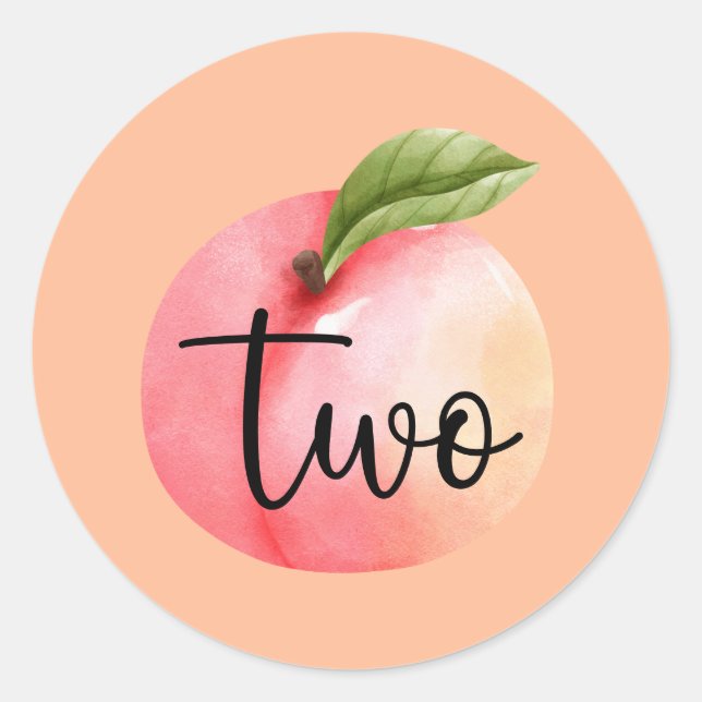 Sticker Rond Deux pêches douces 2e anniversaire (Devant)