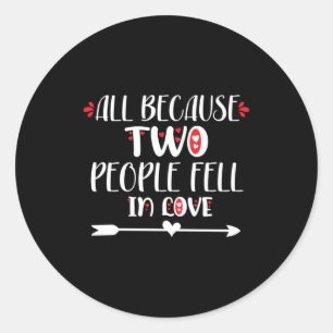 Sticker Rond Deux Personnes Se Sentent Amoureuses