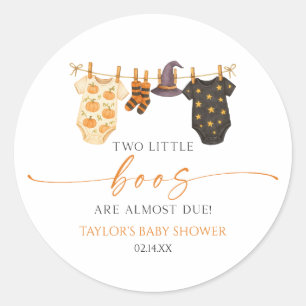 Sticker Rond Deux petits hululements sont presque là ! Baby Sho