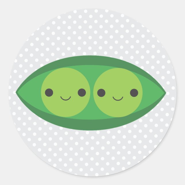Sticker Rond Deux petits pois dans un pois (Devant)