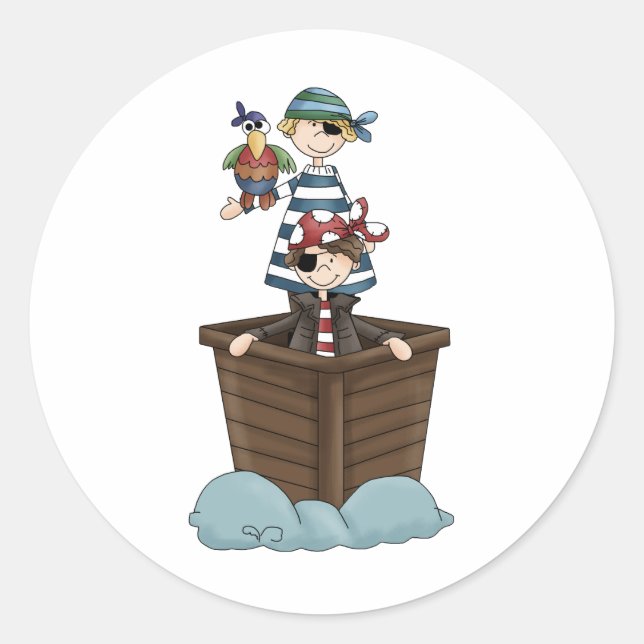 Sticker Rond Deux pirates (Devant)