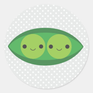 Sticker Rond Deux pois dans une cosse