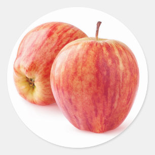 Sticker Rond Deux pommes rouges