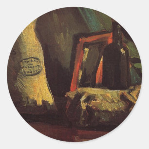 Sticker Rond Deux sacs et une bouteille par Vincent van Gogh