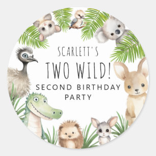 Sticker Rond Deux Sauvages ! Anniversaire d'Aussie