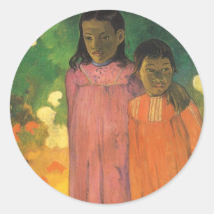 Sticker Rond Deux Sœurs de Paul Gauguin, Beaux-Arts Anciens