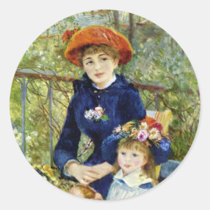 Sticker Rond Deux Soeurs (En Terrasse) De Pierre Renoir