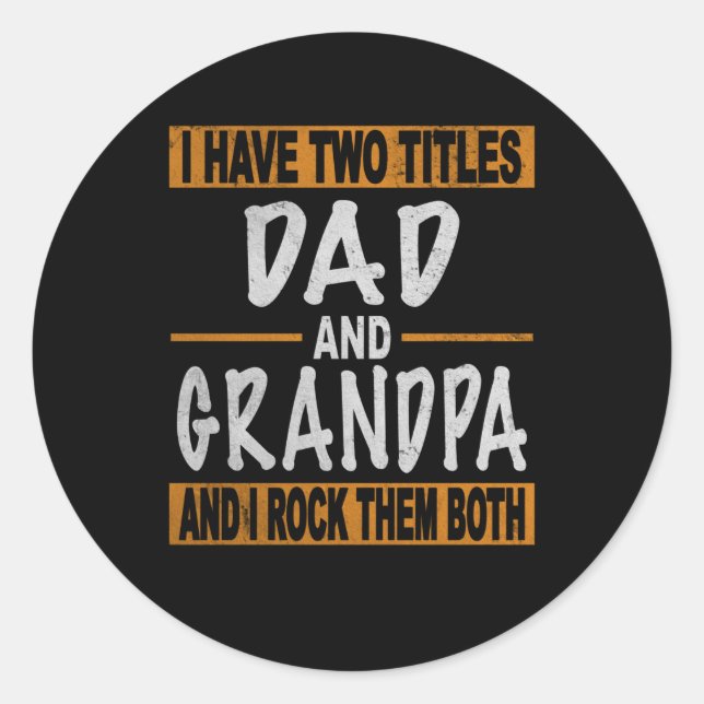 Sticker Rond Deux titres Papa Papi Rock Les deux père (Devant)
