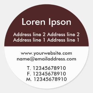 Sticker Rond Deux tons Brown et blanc II Business / Profil