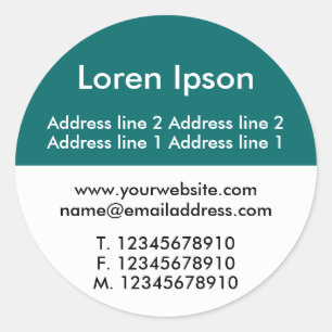 Sticker Rond Deux tons Turquoise et blanc affaires / profil