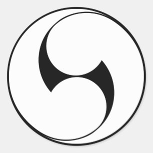 Sticker Rond Deux tourbillons dans le sens inverse des aiguille