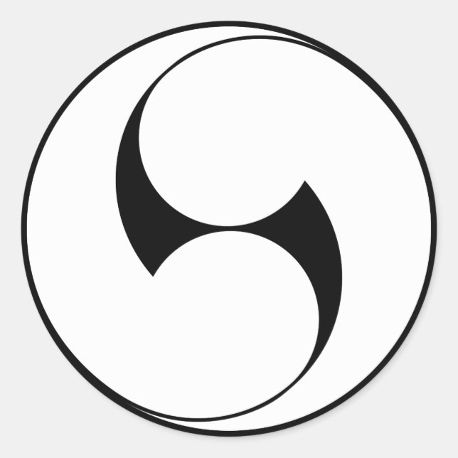 Sticker Rond Deux tourbillons dans le sens inverse des aiguille (Devant)
