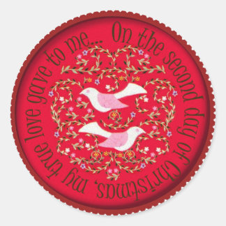 Sticker Rond Deux tourterelles