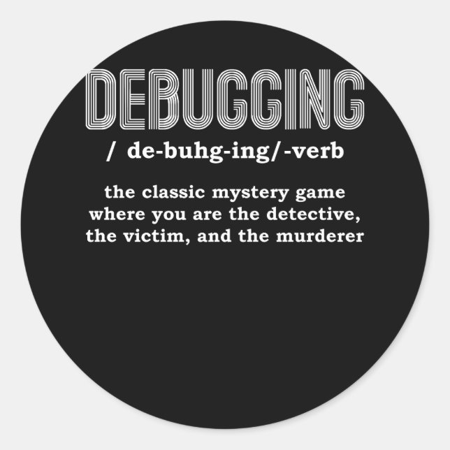 Sticker Rond Développeur de programmeur ingénieur logiciel débo (Devant)