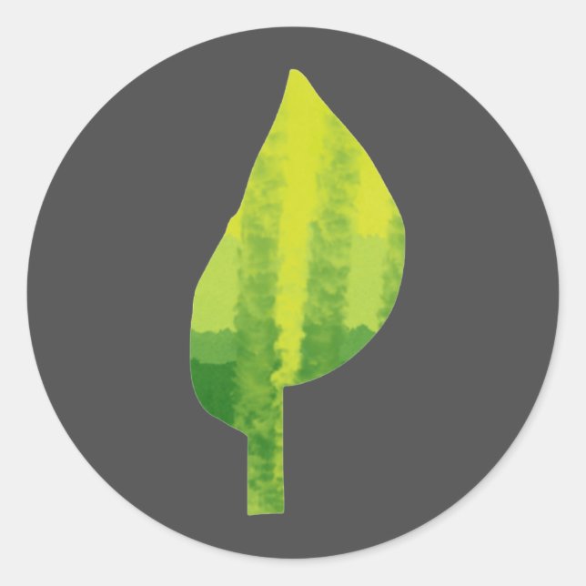 Sticker Rond Devenez écolo éco-feuille de la nature (Devant)