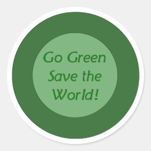 Sticker Rond devenez écolo sauve le monde