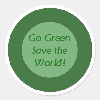 Sticker Rond devenez écolo sauve le monde
