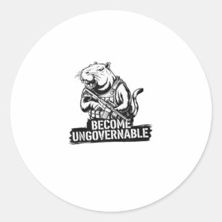 Sticker Rond Devenez Un Bébé Ingouvernable Moo Deng Drôle Dire 