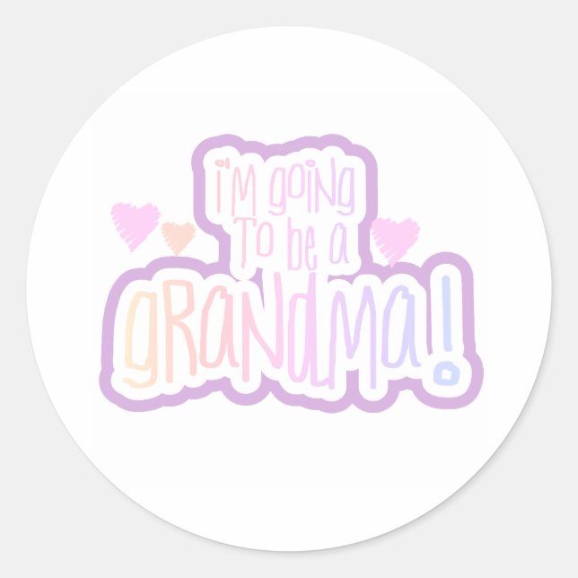 Sticker Rond Devenir grand-mère (Devant)