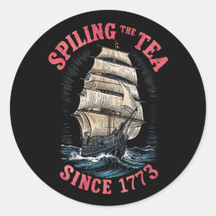 Sticker Rond Déverser le thé depuis 1773 4 juillet