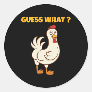 Sticker Rond Devinette Drôle Que Croupion De Poulet ! Ferme Pou