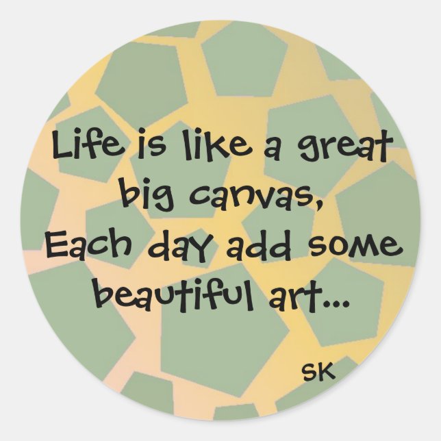 Sticker Rond Devis de vie inspirationnelle (Devant)