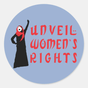 Sticker Rond Dévoiler les droits des femmes musulmanes