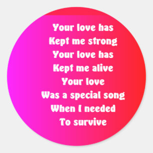 Sticker Rond dévouement romantique de poème à quelqu'un spécial
