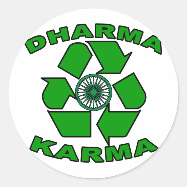 Sticker Rond Dharma Karma Eco Design (Devant)
